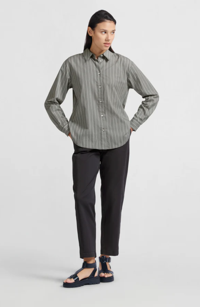 Yaya striped shirt with bow detail on the back in phantom