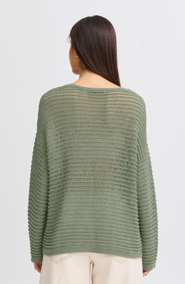 Fransa Floriza sweater in Agave olive green