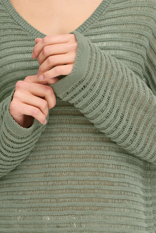 Fransa Floriza sweater in Agave olive green