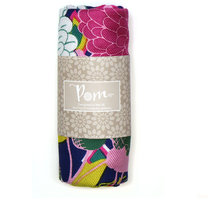 POM Bamboo jade green mix dahlia print scarf