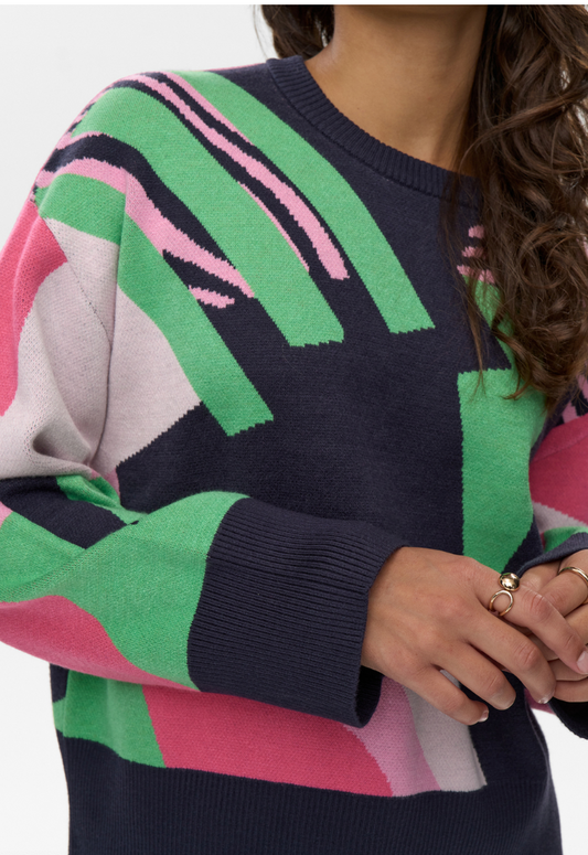 Numph Nugraphi sweater in dark sapphire