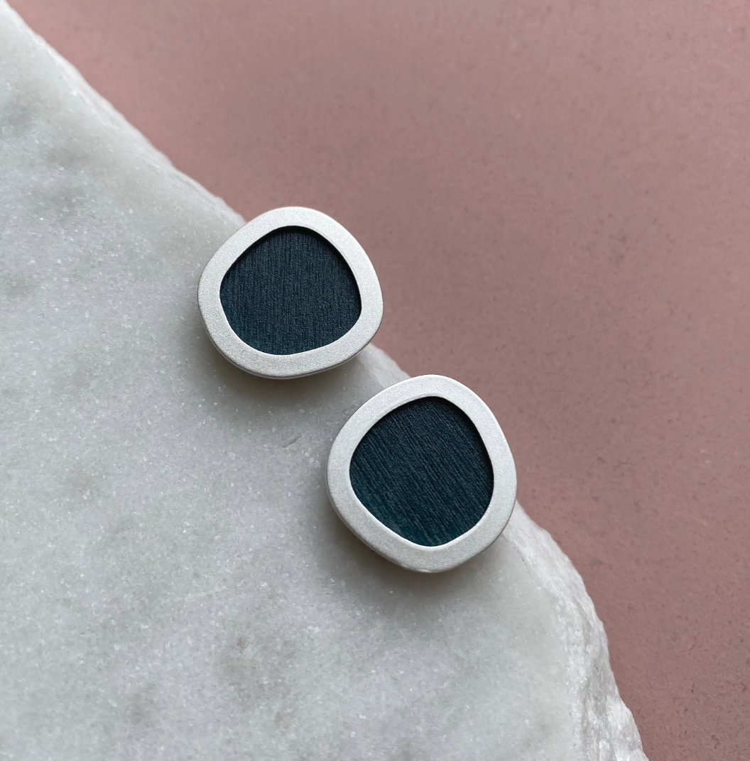 Mica Peet coloured silver stud earrings