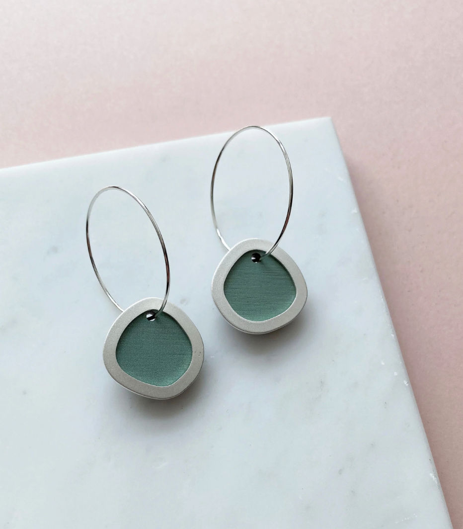 Mica Peet Silver geometric hoop earrings