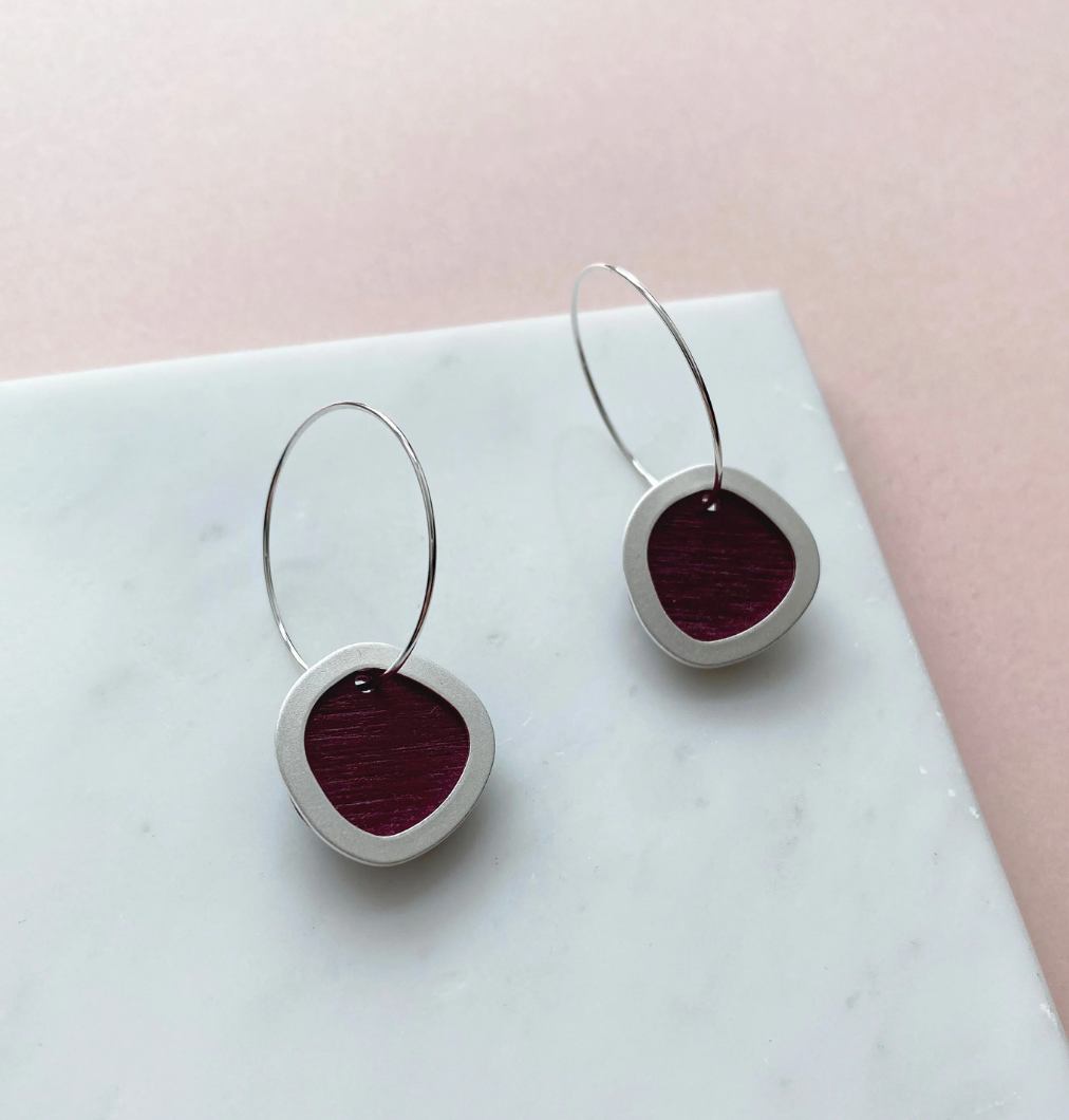Mica Peet Silver geometric hoop earrings