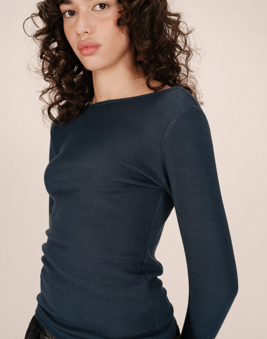Grace & Mila Stanley top in petrol blue
