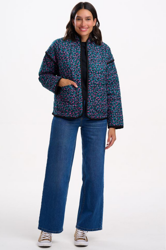 Sugarhill Brighton Elowen quilted jacket in green spot