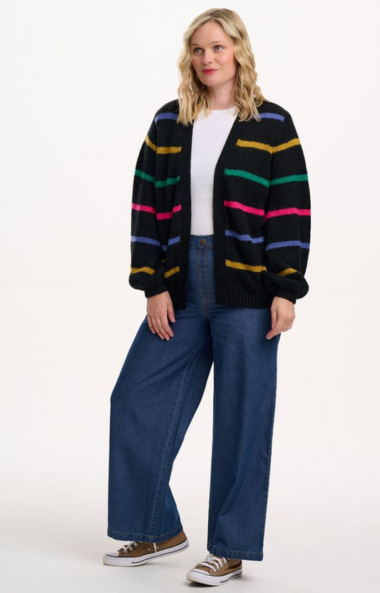 Sugarhill Brighton Yvette black Cardigan in bright lines