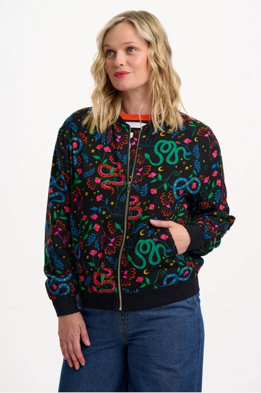 Sugarhill Brighton Bobbi bomber jacket snake design