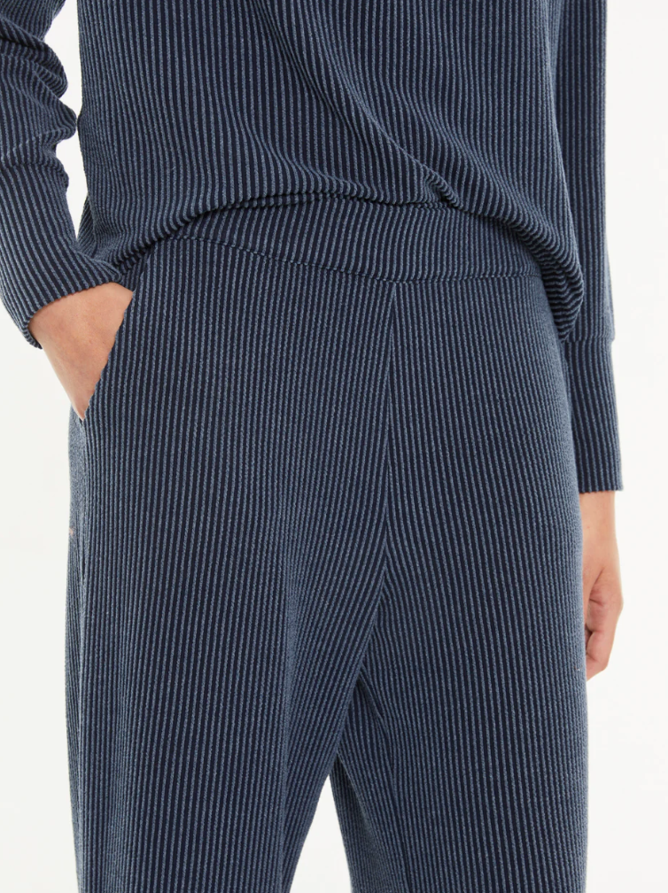 Paz Torras navy and grey wide legged trouser