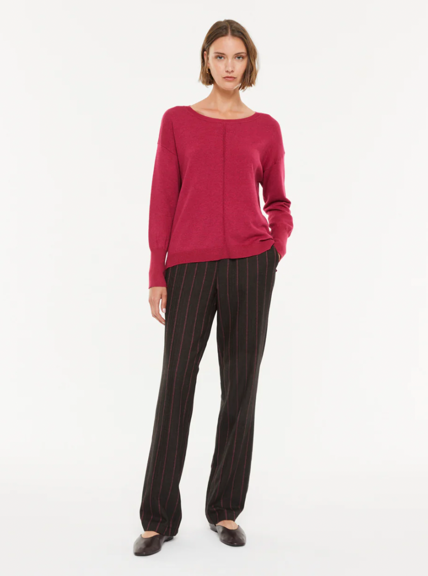 Paz Torras fuchsia pink sweater with round neck
