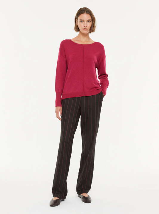 Paz Torras fuchsia pink sweater with round neck