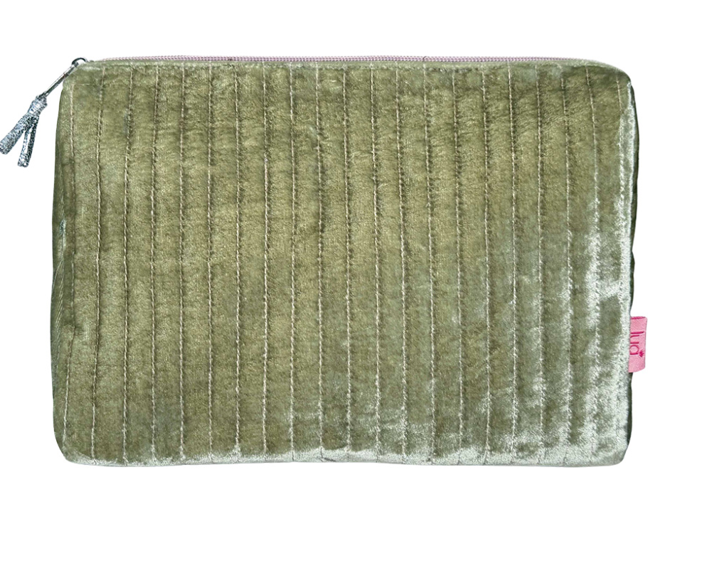 Lua large velvet cosmetic purse