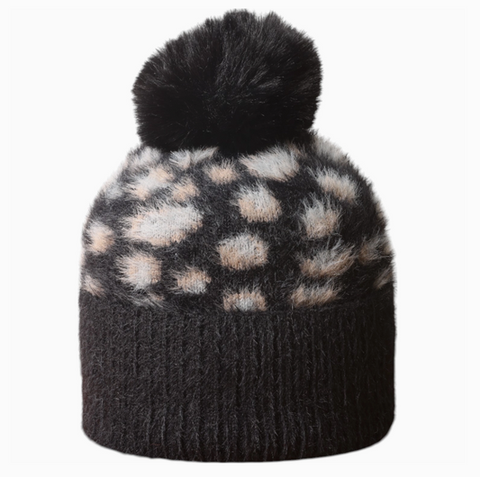 Jess & Lou leopard bobble hat