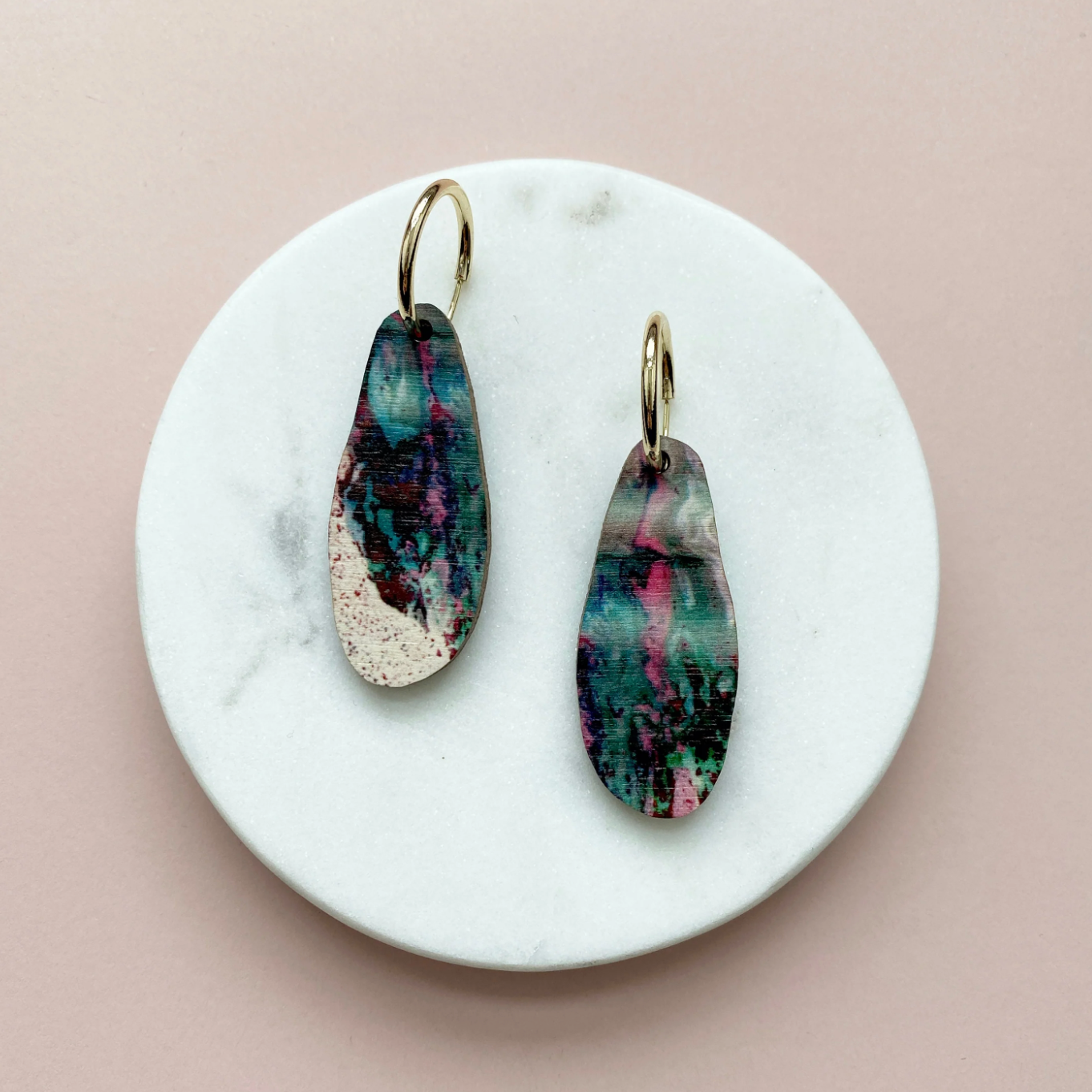 Mica Peet marble hoop earrings