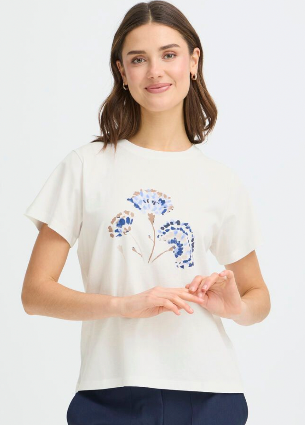 Fransa Kali tee with floral design - [shop_name Strathaven] [womens clothing]