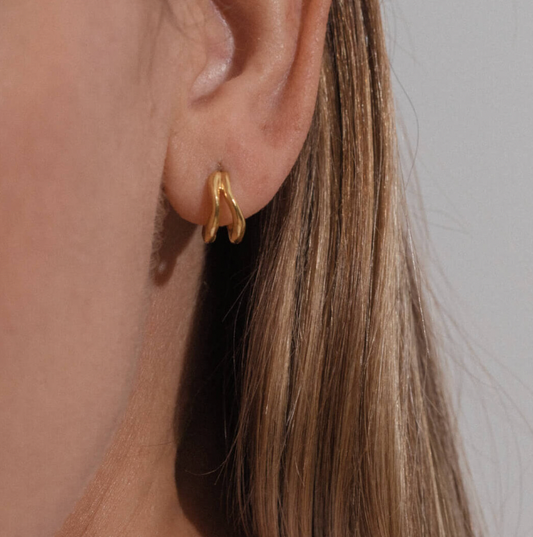 One & Eight huggie illusion earrings