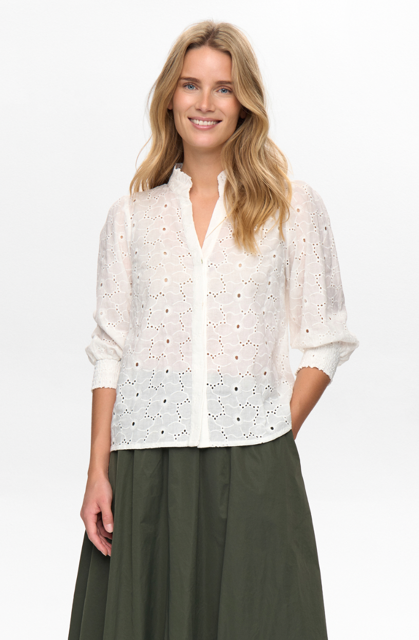 Numph Nulela white blouse in cotton