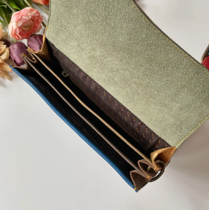 Recycled Delphi leather handbag - [shop_name Strathaven] [womens clothing]