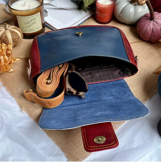 Betsy upcycled leather hand bag