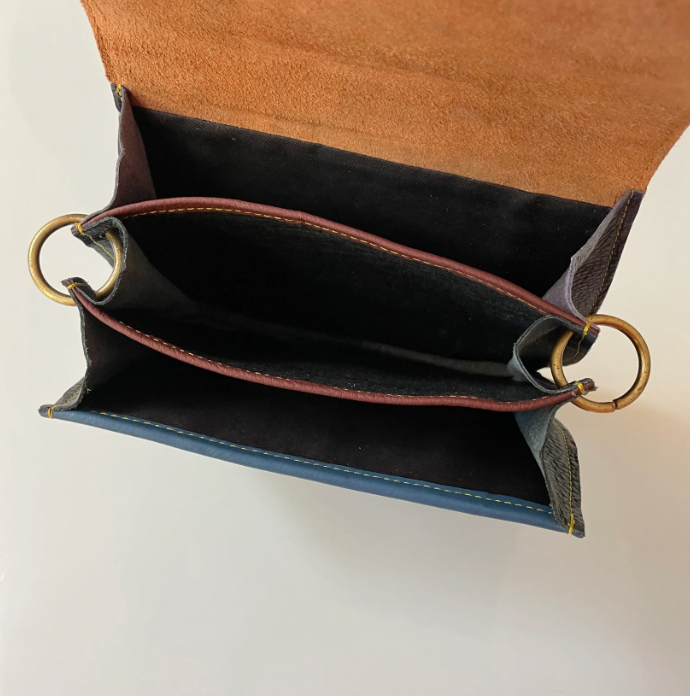 Amelie upcycled leather hand bag