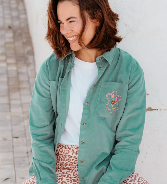 Sugarhill Brighton Karina overshirt in teal cord