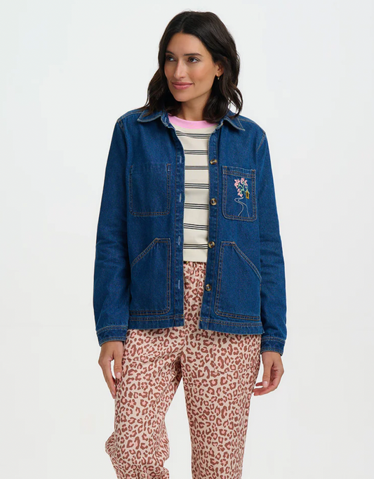 Sugarhill Brighton Dita denim jacket with embroidery