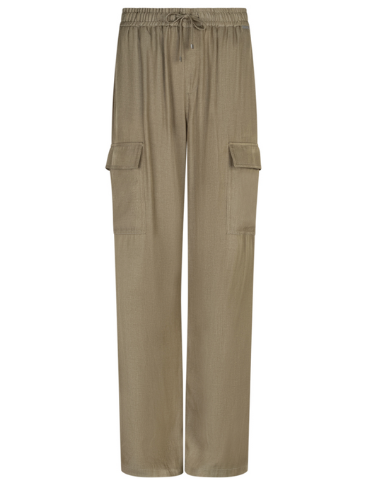 Red Button Colette cargo shine trouser in moss - [shop_name Strathaven] [womens clothing]