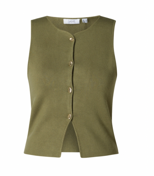 Yest Ianka vest knit in olive - [shop_name Strathaven] [womens clothing]