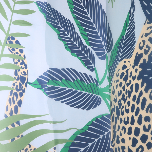 Blue mix palm leaf and animal print recycled scarf - [shop_name Strathaven] [womens clothing]