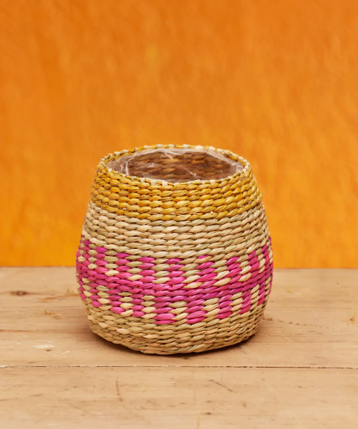 Namaste set of 2 striped seagrass planters - [shop_name Strathaven] [womens clothing]