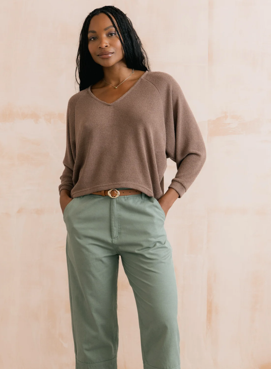 Lily & Me Rewilding sweater in mocha - [shop_name Strathaven] [womens clothing]