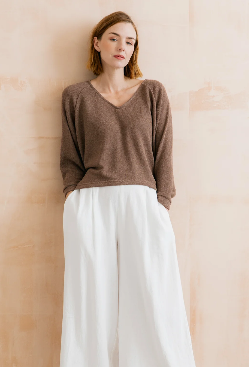 Lily & Me Rewilding sweater in mocha - [shop_name Strathaven] [womens clothing]