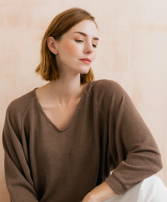 Lily & Me Rewilding sweater in mocha - [shop_name Strathaven] [womens clothing]