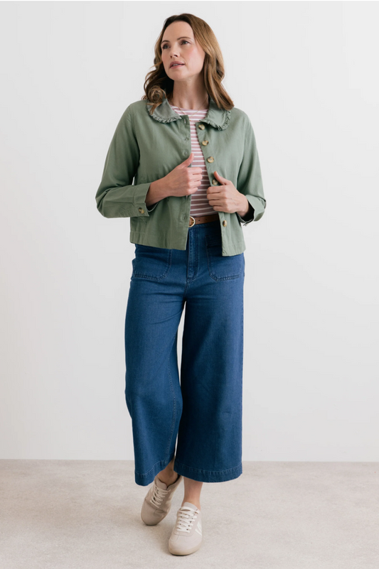 Lily & Me Laurel green Rebecca plain twill jacket - [shop_name Strathaven] [womens clothing]