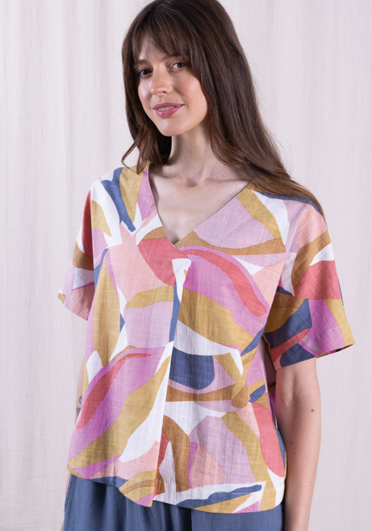 Nomads cotton pleat front top