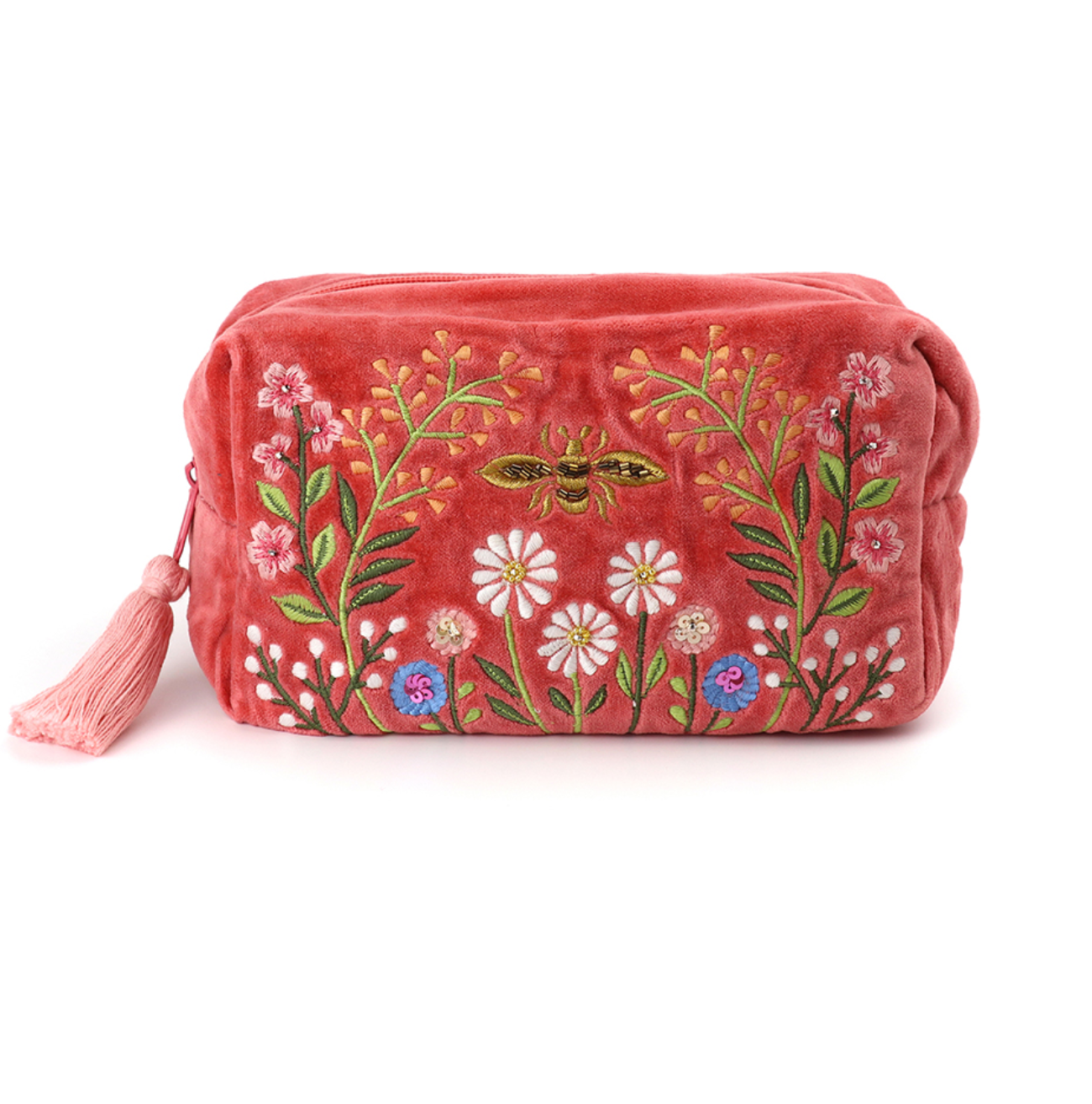 Pom Salmon pink wild meadow make up bag - [shop_name Strathaven] [womens clothing]