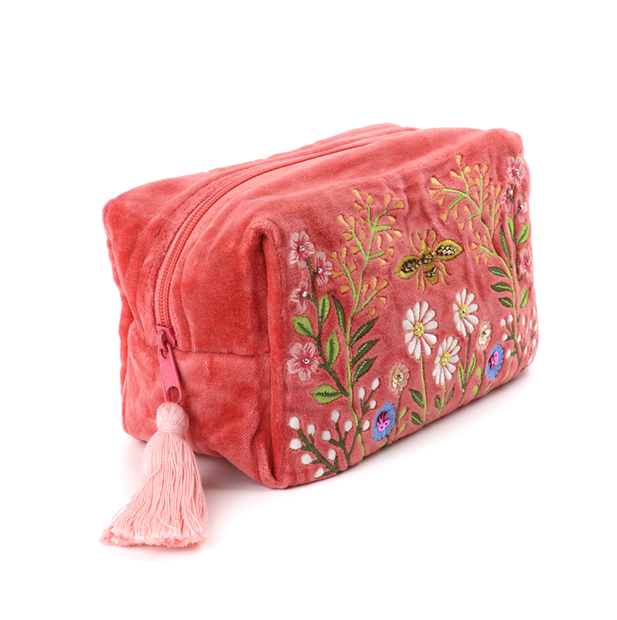 Pom Salmon pink wild meadow make up bag - [shop_name Strathaven] [womens clothing]
