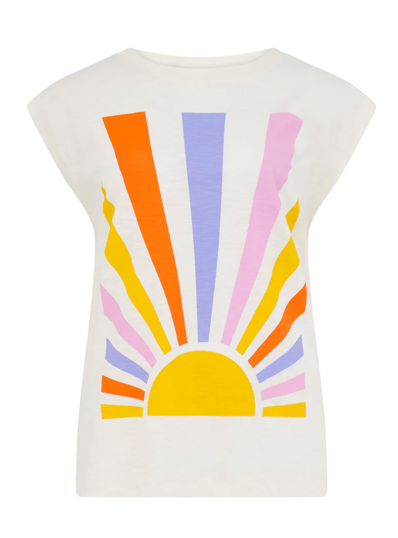Sugarhill Brighton Chrissy relaxed t-shirt rainbow rays - [shop_name Strathaven] [womens clothing]