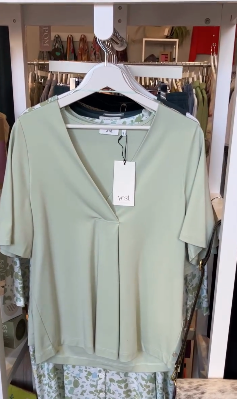 Yest Bryony essential top in pastel green - [shop_name Strathaven] [womens clothing]