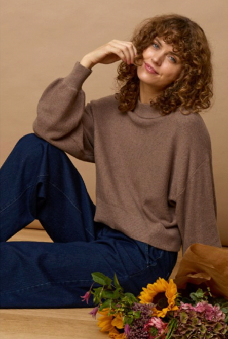 Fransa Kasja sweater in rain drum melange mocha - [shop_name Strathaven] [womens clothing]