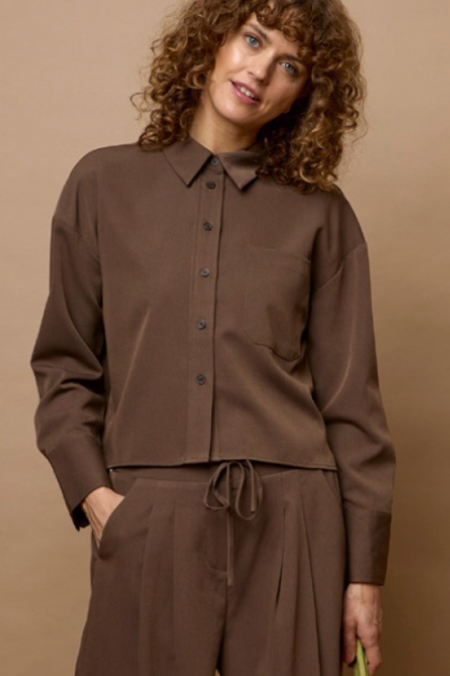 Fransa Veda blouse in rain drum melange - [shop_name Strathaven] [womens clothing]