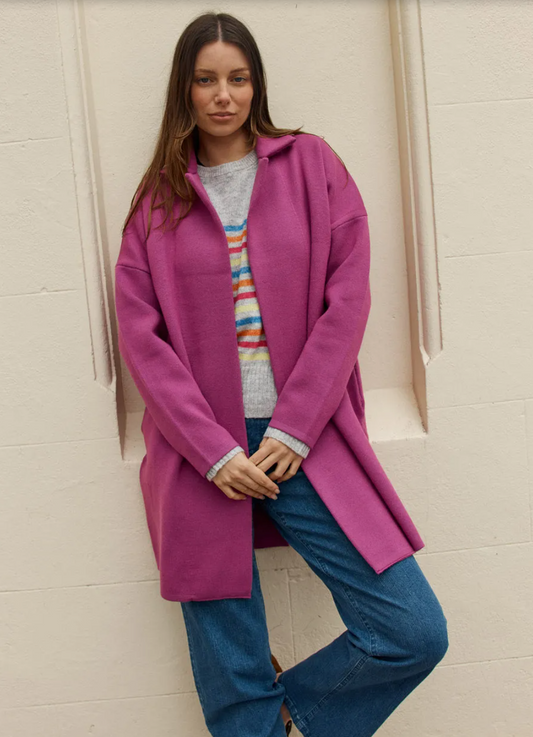 Betty Basics Bristol coatigan in mulberry pink - [shop_name Strathaven] [womens clothing]