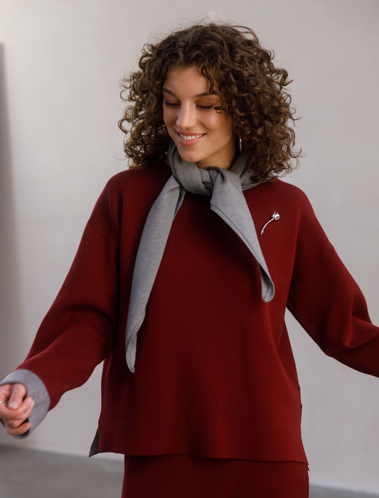 Yest Brenna sweater in wine red