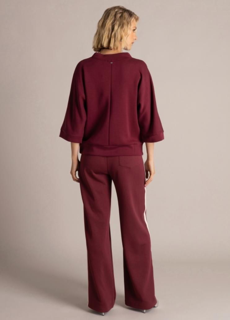 Yest Sally cowl neck dressy top in wine red - [shop_name Strathaven] [womens clothing]