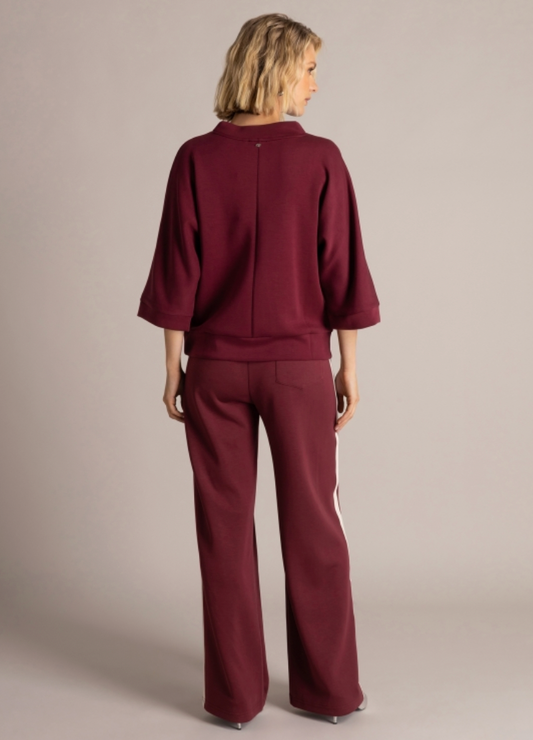 Yest Sally cowl neck dressy top in wine red