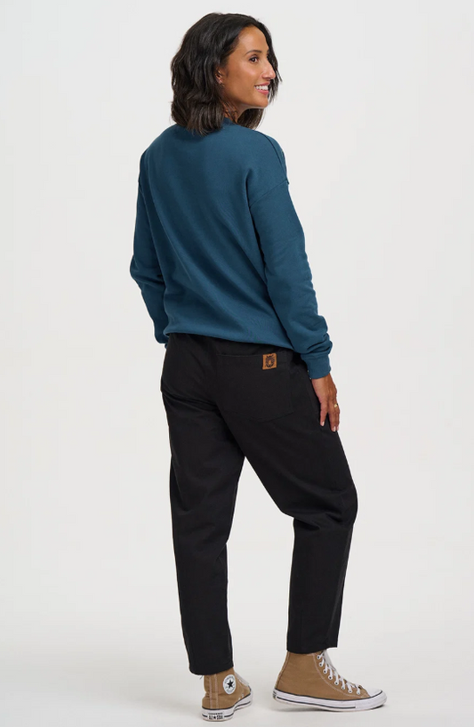 Sugarhill Brighton Noah sweatshirt in teal cross stitch