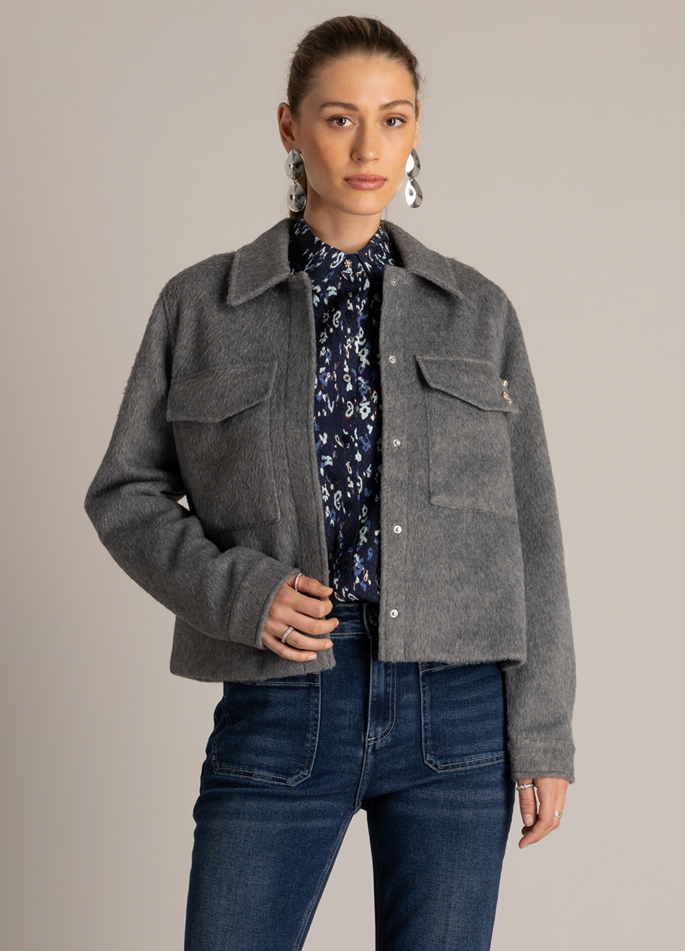 Yest Urbana jacket in mid grey melange - [shop_name Strathaven] [womens clothing]