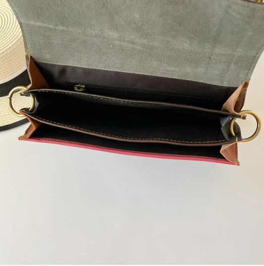 Nephele handmade recycled leather Darcy red handbag - [shop_name Strathaven] [womens clothing]