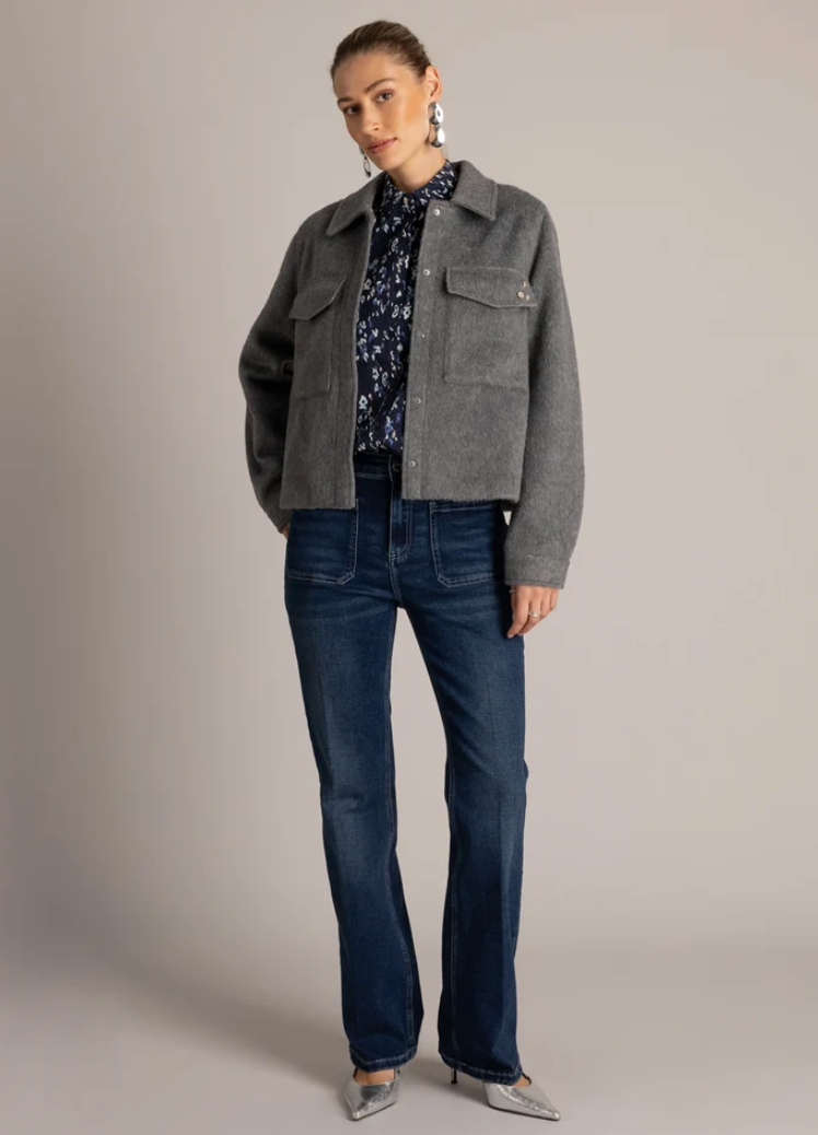Yest Urbana jacket in mid grey melange - [shop_name Strathaven] [womens clothing]