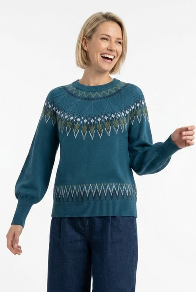 Pretty Vacant Oslo sweater in Corsair Teal - [shop_name Strathaven] [womens clothing]